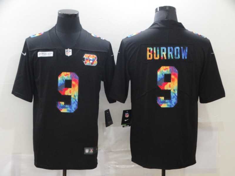 Nike Bengals 9 Joe Burrow Black Vapor Untouchable Rainbow Limited Jersey Dzhi,We sell and wholesale Nike Bengals 9 Joe Burrow Black Vapor Untouchable Rainbow Limited Jersey Dzhi on line form chian!